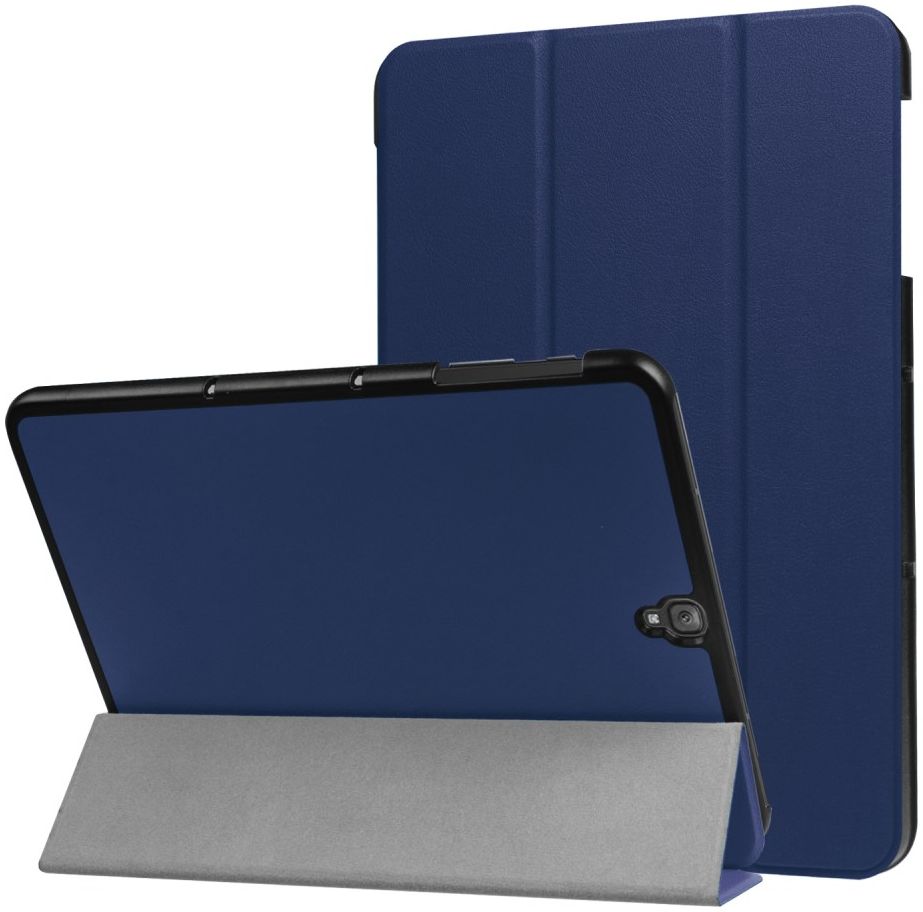 Samsung Galaxy Tab S3 Hoes Tri-Fold Book Case Donkerblauw afbeelding 1