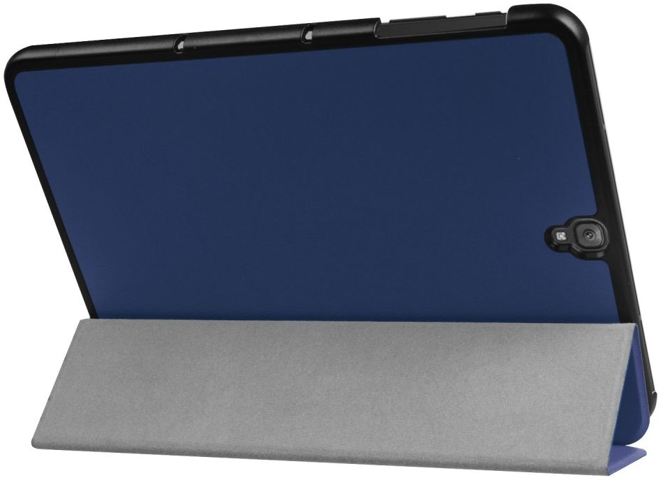 Samsung Galaxy Tab S3 Hoes Tri-Fold Book Case Donkerblauw afbeelding 6