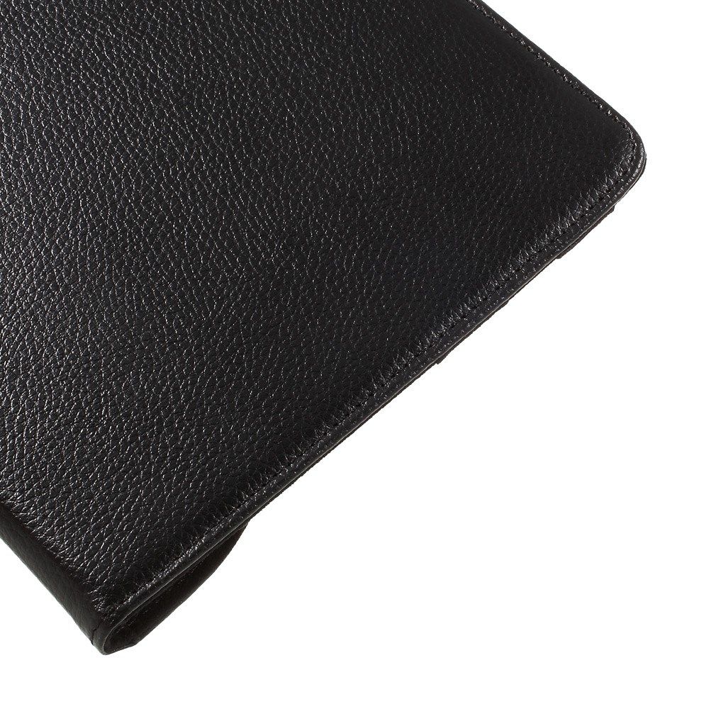Samsung Galaxy Tab S3 Litchi Skin Hoes met Roterende Stand Zwart afbeelding 5