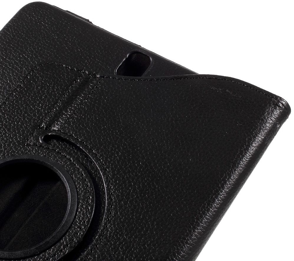 Samsung Galaxy Tab S3 Litchi Skin Hoes met Roterende Stand Zwart afbeelding 6