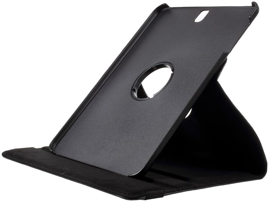 Samsung Galaxy Tab S3 Litchi Skin Hoes met Roterende Stand Zwart afbeelding 3