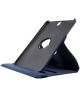 Samsung Galaxy Tab S3 Litchi Skin Hoes met Roterende Stand Donkerblauw