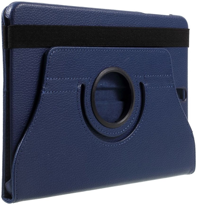 Samsung Galaxy Tab S3 Litchi Skin Hoes met Roterende Stand Donkerblauw afbeelding 4