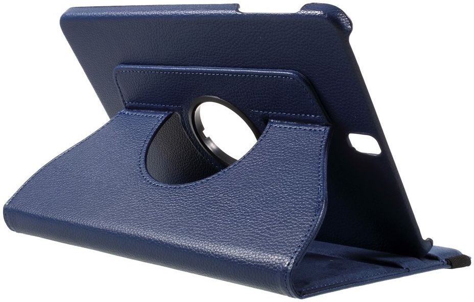 Samsung Galaxy Tab S3 Litchi Skin Hoes met Roterende Stand Donkerblauw afbeelding 7