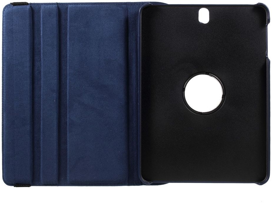 Samsung Galaxy Tab S3 Litchi Skin Hoes met Roterende Stand Donkerblauw afbeelding 9