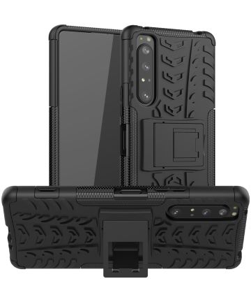 Sony Xperia 1 II Hybride Hoesje met Kickstand Zwart Hoesjes