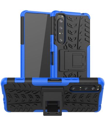 Sony Xperia 1 II Hybride Hoesje met Kickstand Blauw Hoesjes