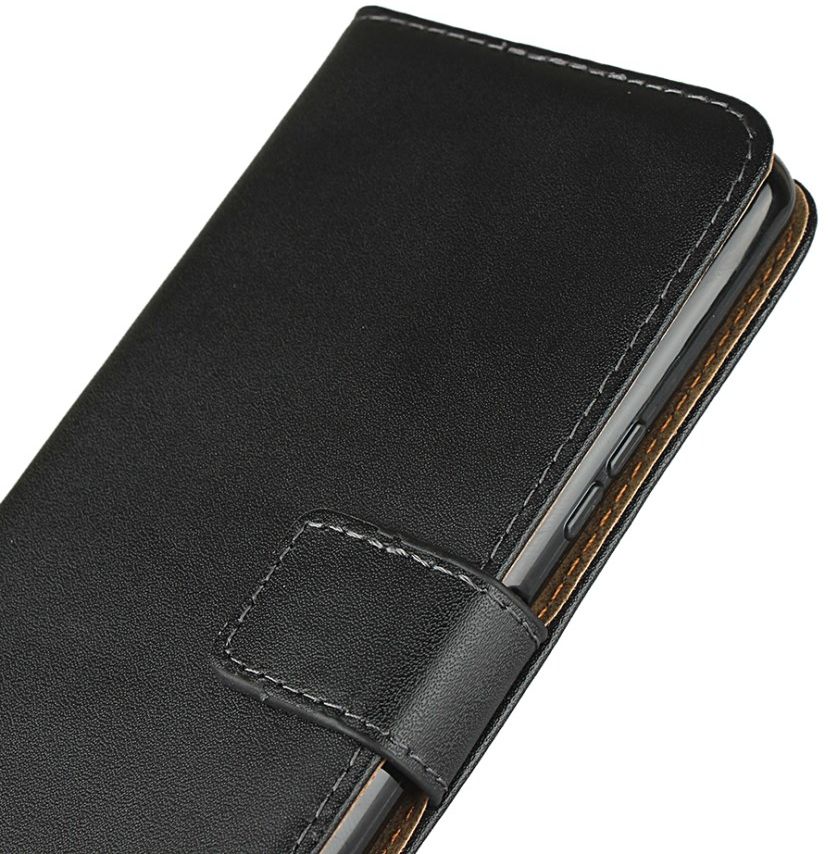 Sony Xperia 10 II Book Case Hoesje Wallet Kunst Leer Zwart afbeelding 11