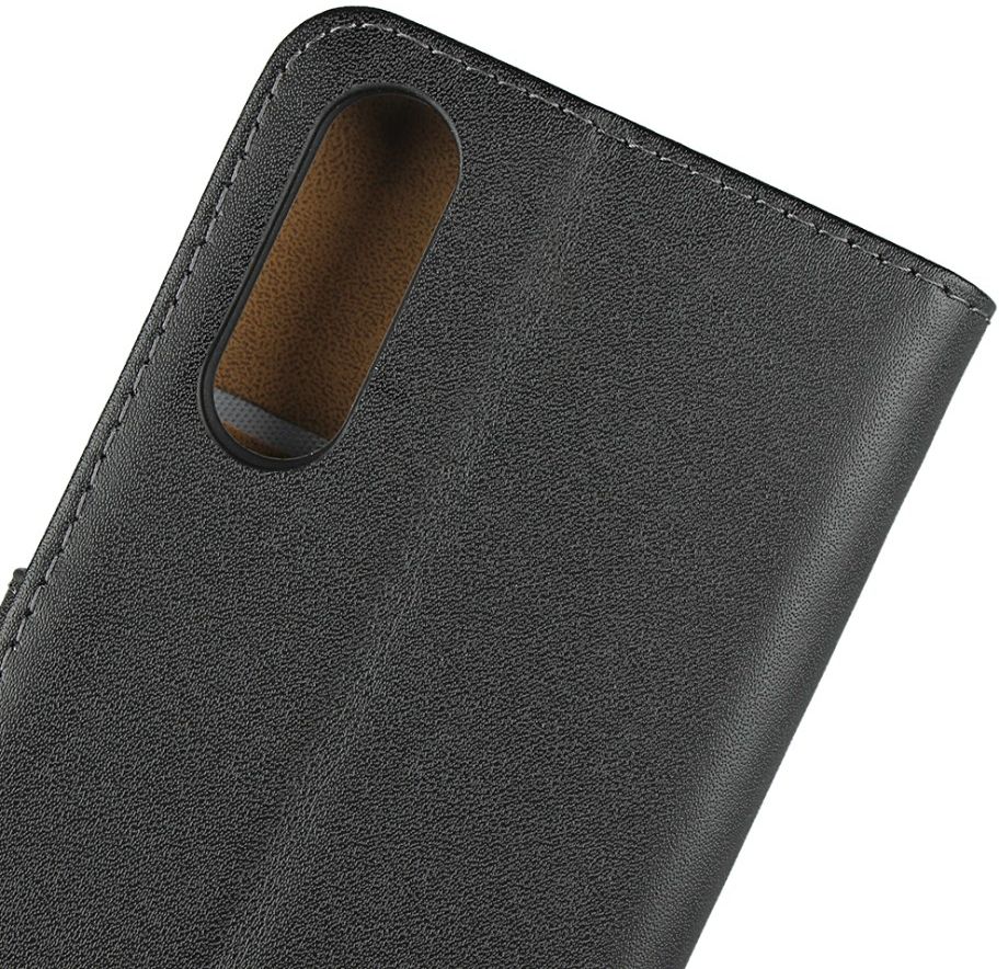 Sony Xperia 10 II Book Case Hoesje Wallet Kunst Leer Zwart afbeelding 12