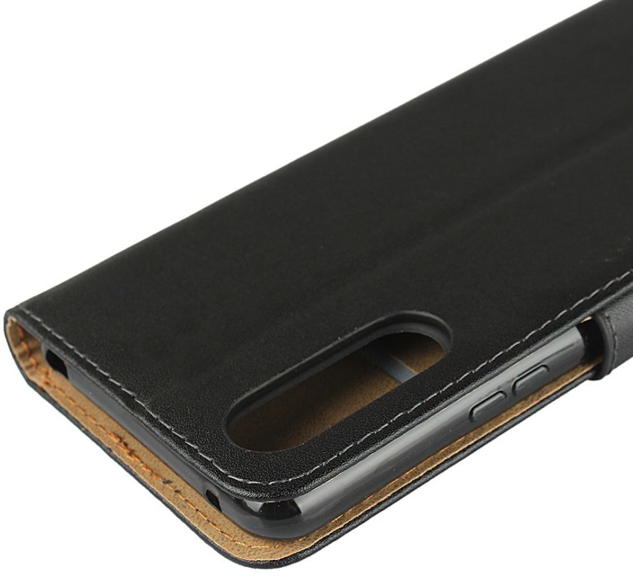 Sony Xperia 10 II Book Case Hoesje Wallet Kunst Leer Zwart afbeelding 3