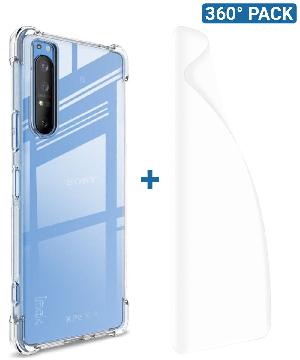 IMAK Sony Xperia 1 II Hoesje TPU met Screenprotector Transparant afbeelding 3