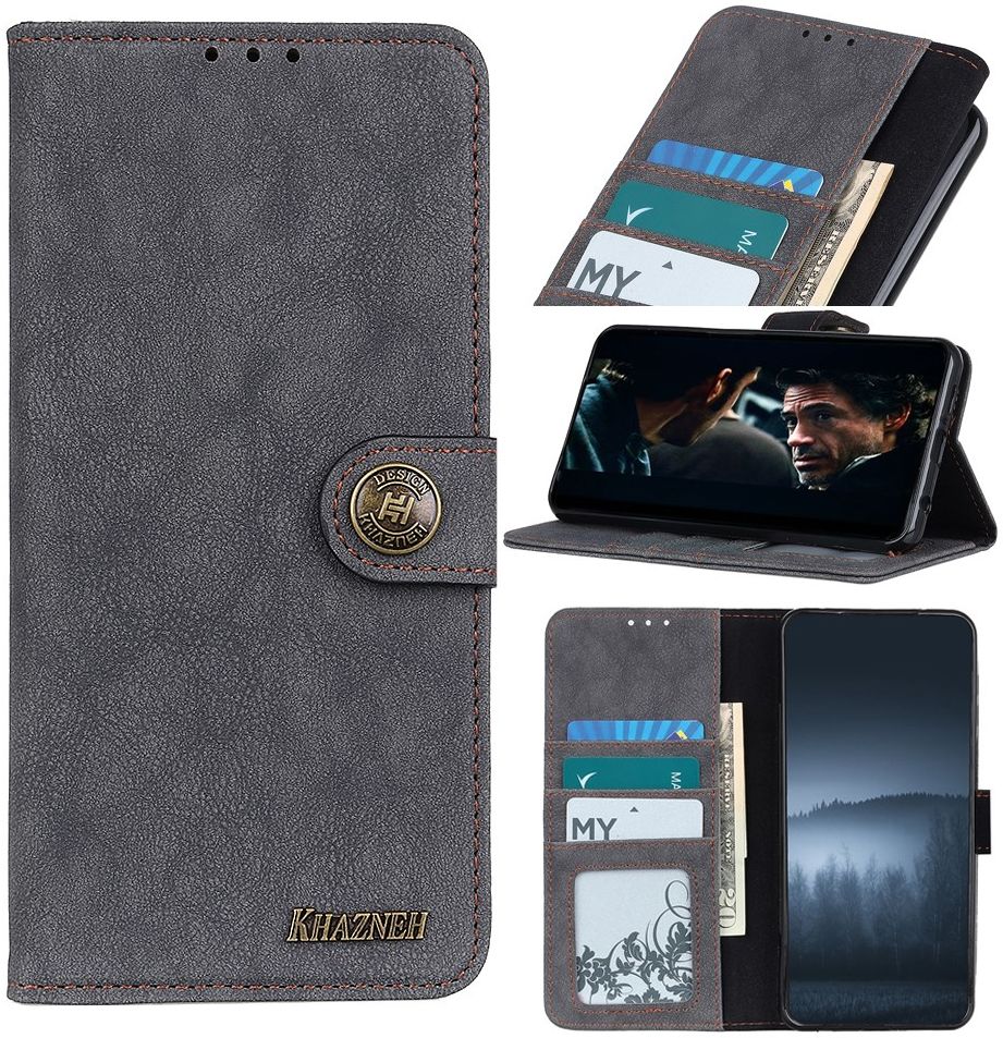 Sony Xperia 1 II Book Case Hoesje Portemonnee Retro Splitleer Zwart afbeelding 5