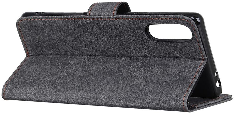Sony Xperia 1 II Book Case Hoesje Portemonnee Retro Splitleer Zwart afbeelding 10