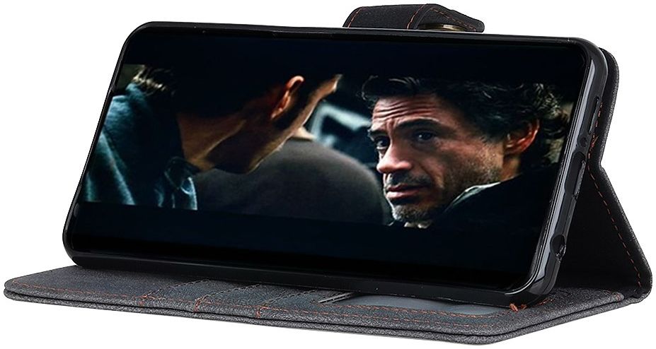 Sony Xperia 1 II Book Case Hoesje Portemonnee Retro Splitleer Zwart afbeelding 3