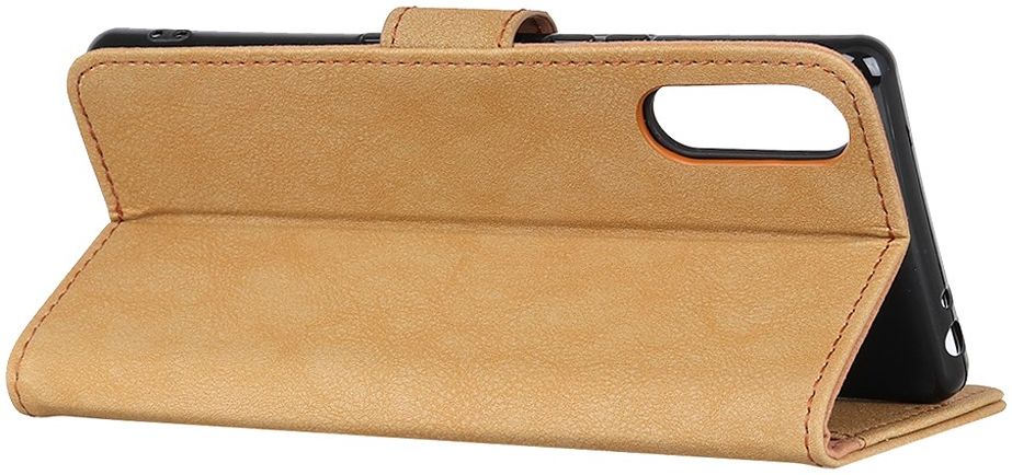 Sony Xperia 1 II Book Case Hoesje Portemonnee Retro Splitleer Geel afbeelding 11