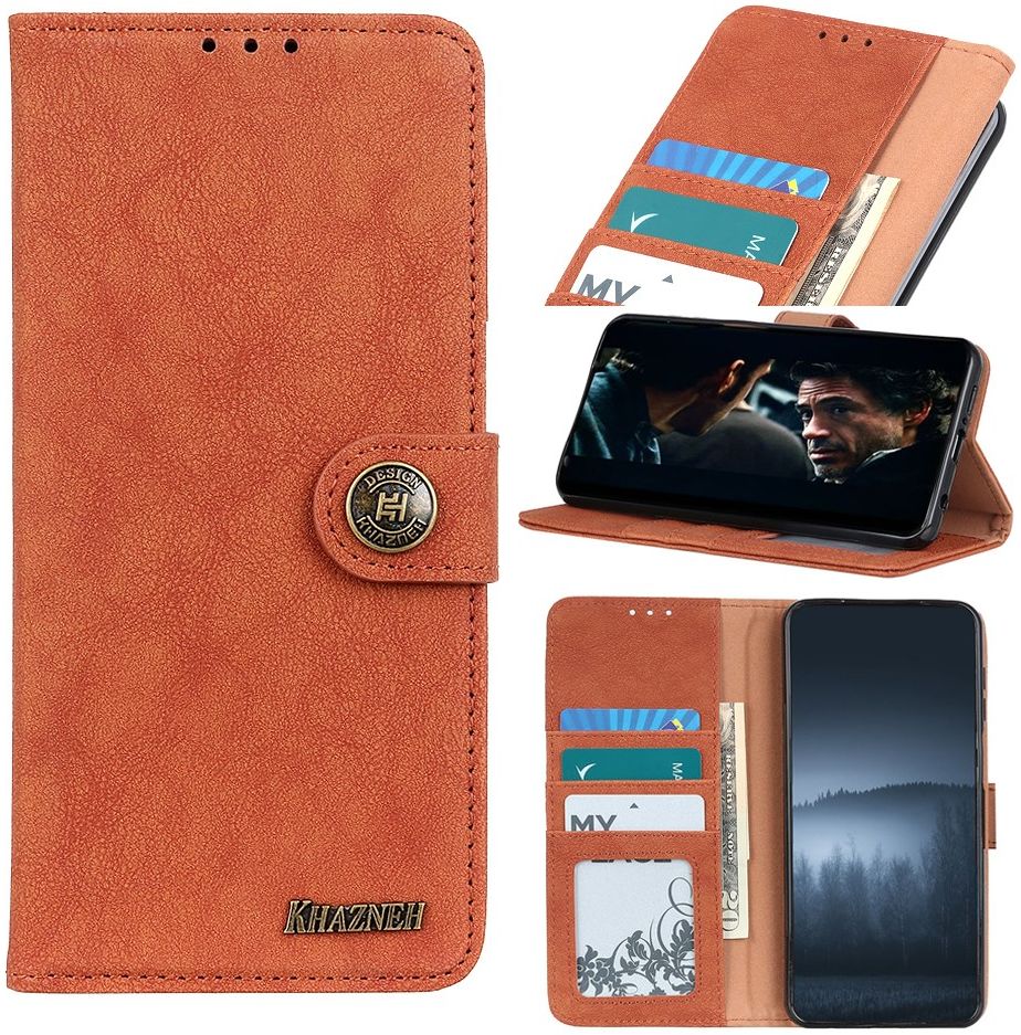 Sony Xperia 1 II Book Case Hoesje Portemonnee Retro Splitleer Oranje afbeelding 4