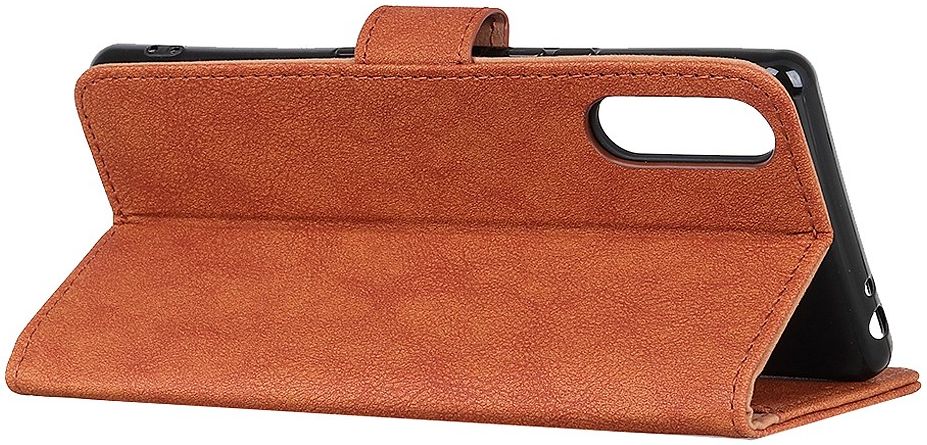Sony Xperia 1 II Book Case Hoesje Portemonnee Retro Splitleer Oranje afbeelding 10