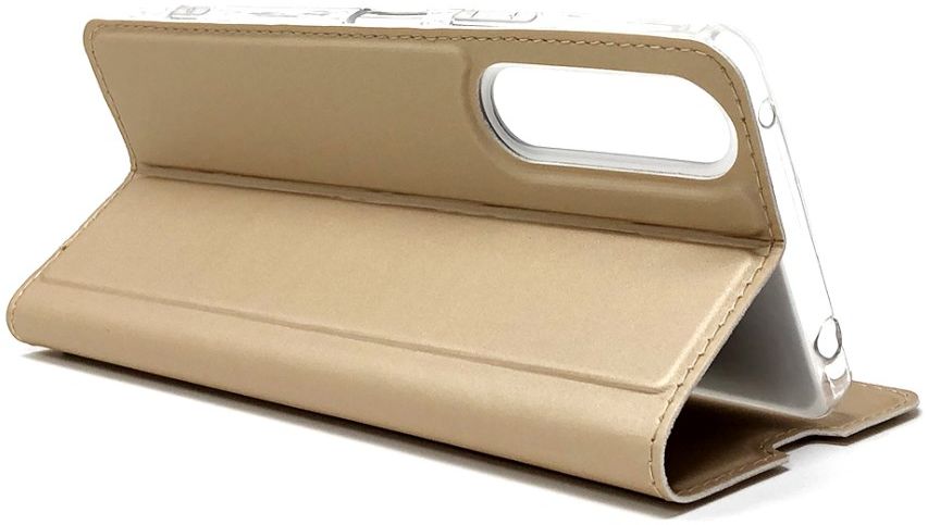 Sony Xperia 1 II Hoesje Vintage Bookcase met Kaarthouder Goud afbeelding 5