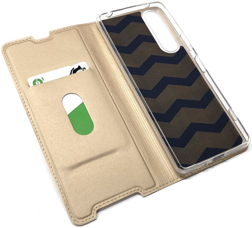Sony Xperia 1 II Hoesje Vintage Bookcase met Kaarthouder Goud afbeelding 9