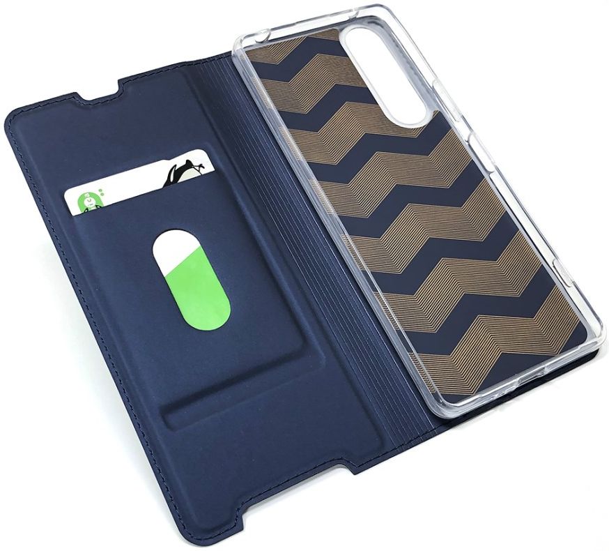 Sony Xperia 1 II Hoesje Vintage Bookcase met Kaarthouder Blauw afbeelding 8