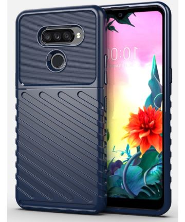 LG K50S Twill Thunder Texture Back Cover Blauw Hoesjes