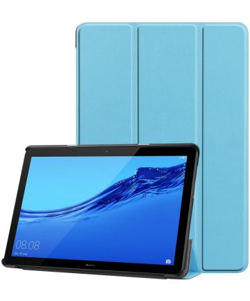 Huawei MediaPad T5 Hoes Tri-fold Book Case Baby Blauw Hoesjes