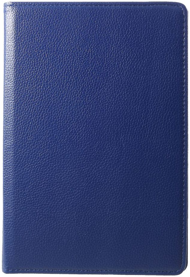 Huawei MediaPad T5 Litchi Skin Hoes met Roterende Stand Donker Blauw afbeelding 5
