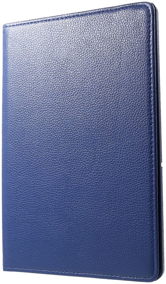 Huawei MediaPad T5 Litchi Skin Hoes met Roterende Stand Donker Blauw afbeelding 6