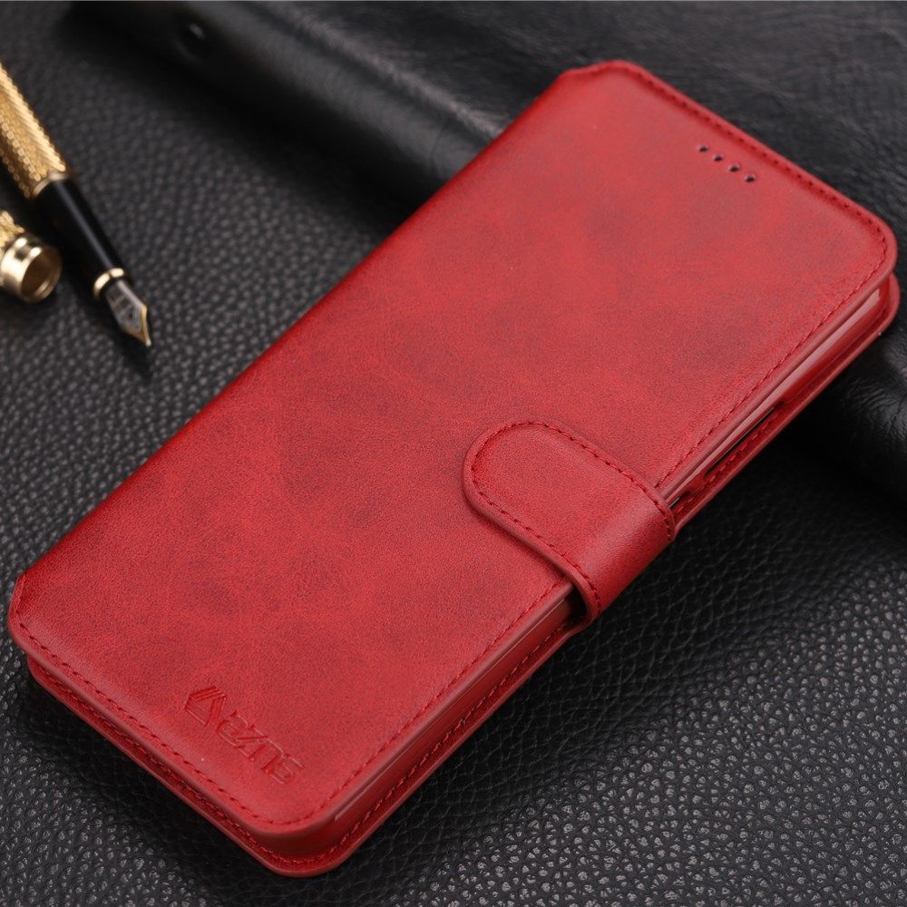 AZNS Huawei Mate 20 Lite Portemonnee Hoesje Rood Kunstleer afbeelding 1