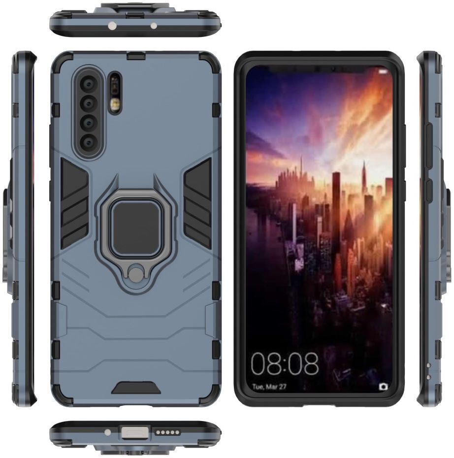 Huawei P30 Pro Hybride Hoesje Met Kickstand Blauw afbeelding 3