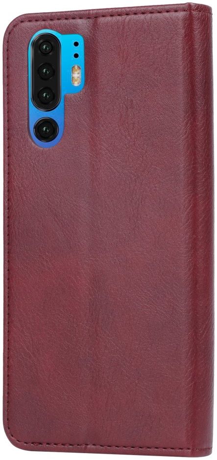 Huawei P30 Pro Portemonnee Stand Hoesje met Kaartsleuf Wine Red afbeelding 3