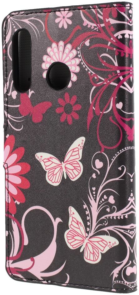 Huawei P30 Lite Portemonnee Stand Hoesje met Bloemen Print afbeelding 2