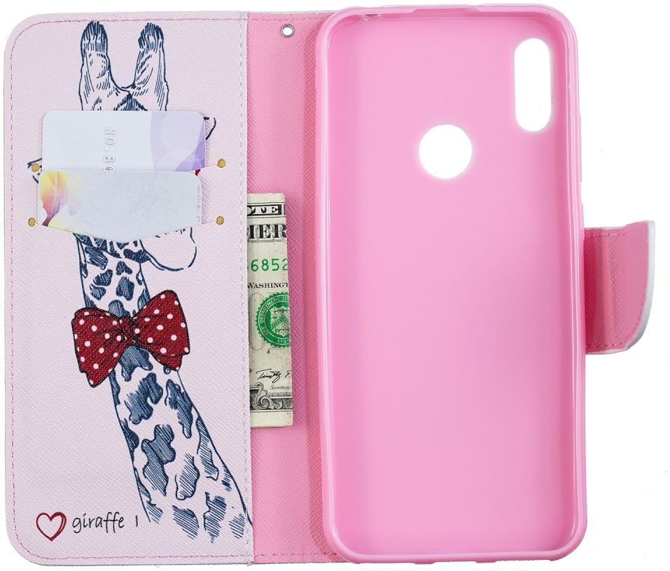 Huawei Y6 2019 / Y6s Book Case Hoesje Giraffe Print afbeelding 6