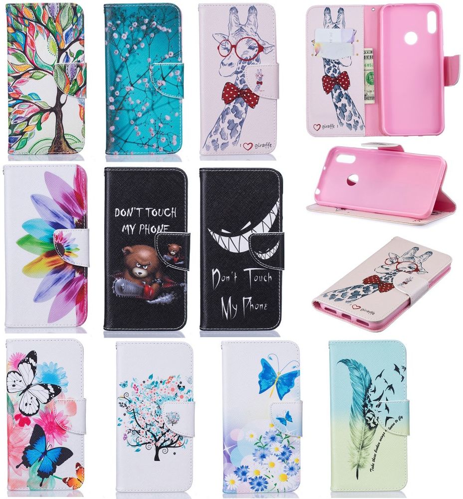 Huawei Y6 2019 / Y6s Book Case Hoesje Giraffe Print afbeelding 7