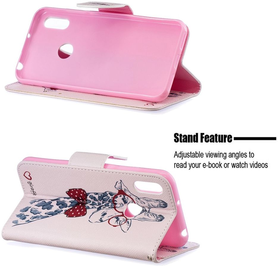 Huawei Y6 2019 / Y6s Book Case Hoesje Giraffe Print afbeelding 3