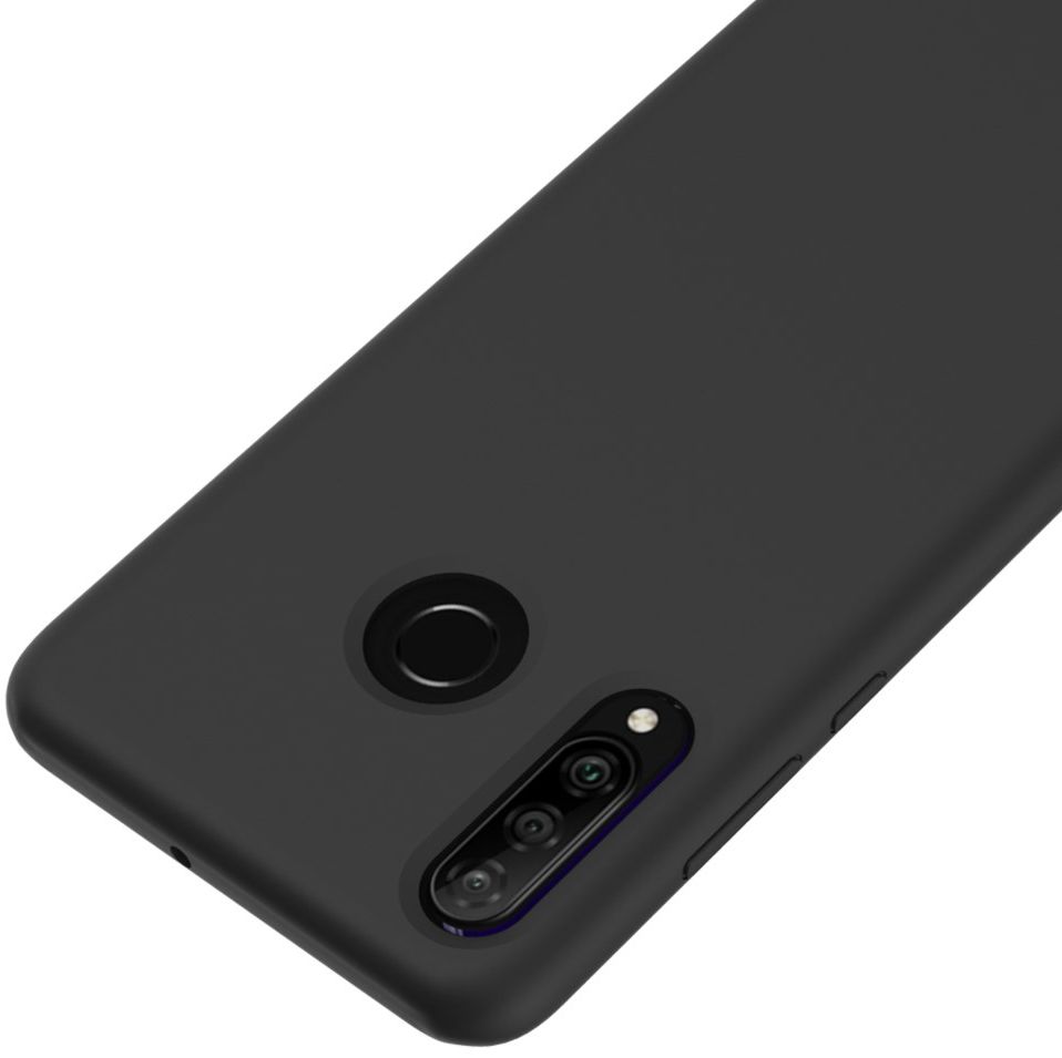 Huawei P30 Lite Siliconen Back Cover Hoesje Zwart afbeelding 2