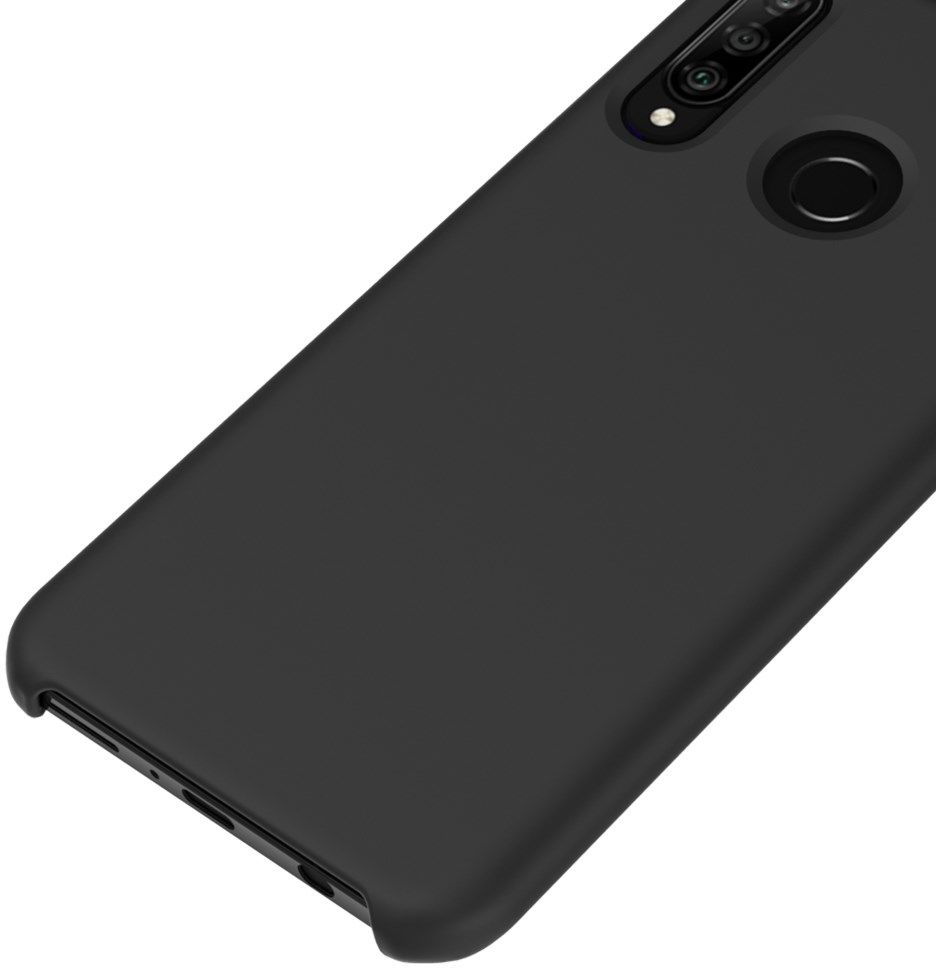 Huawei P30 Lite Siliconen Back Cover Hoesje Zwart afbeelding 3