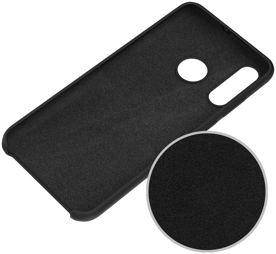 Huawei P30 Lite Siliconen Back Cover Hoesje Zwart afbeelding 4