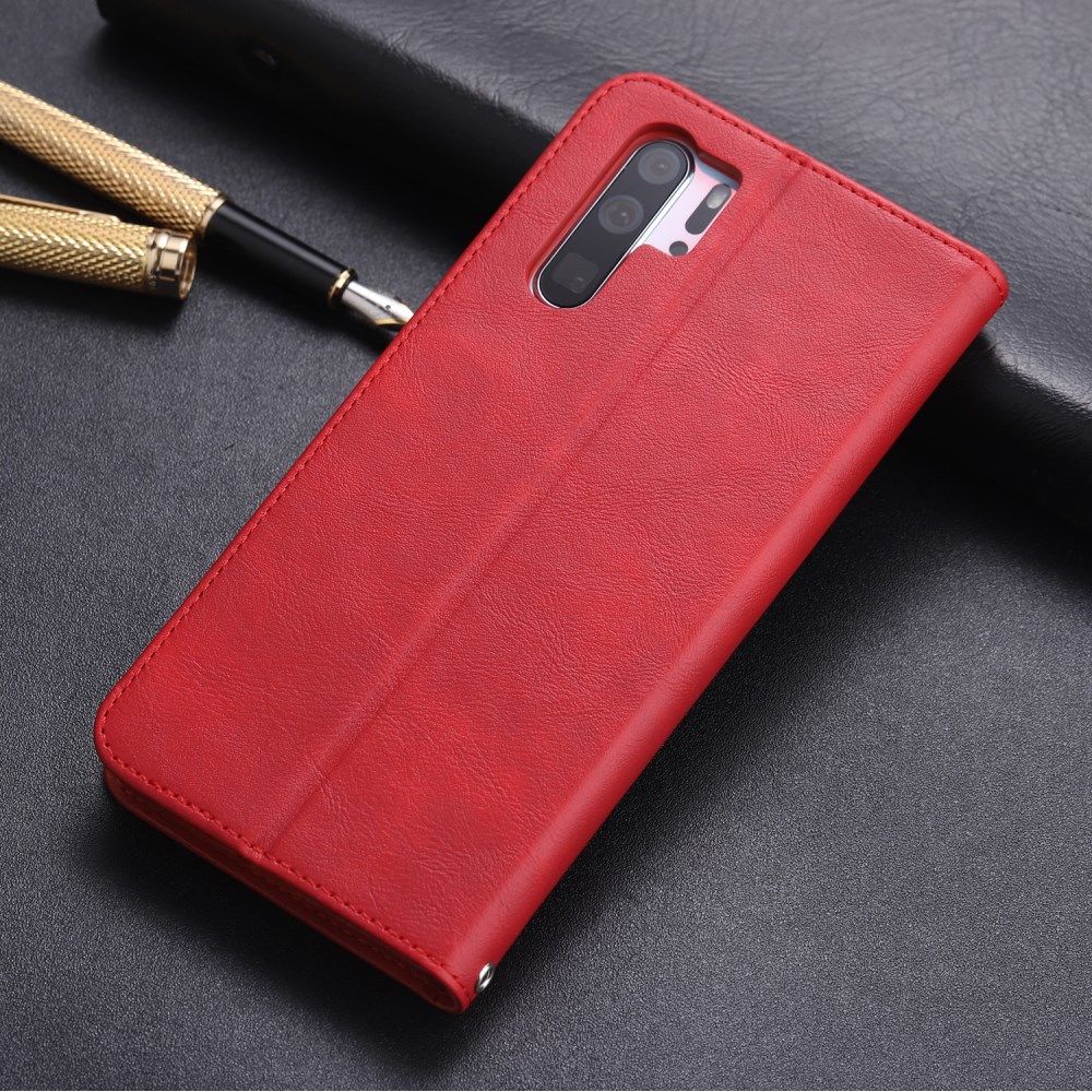 AZNS Retro Huawei P30 Pro Portemonnee Stand Hoesje Rood afbeelding 2