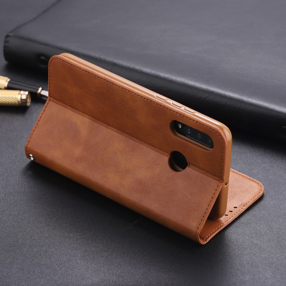 Huawei P30 Lite Crazy Horse Portemonnee Stand Hoesje Bruin afbeelding 4