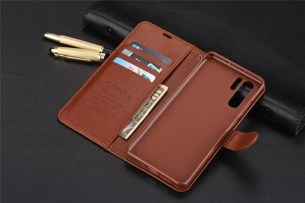 AZNS Huawei P30 Pro Wallet Hoesje Coffee afbeelding 16