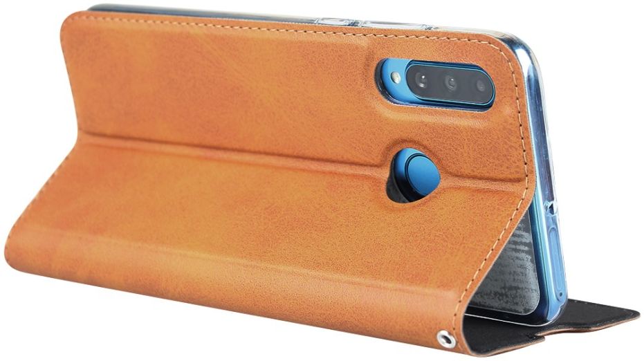Huawei P30 Lite Kunstlederen Portemonnee Hoesje met Polsband Bruin afbeelding 5