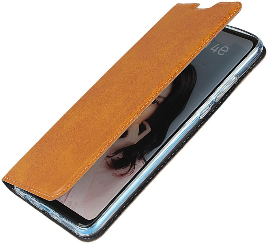 Huawei P30 Lite Kunstlederen Portemonnee Hoesje met Polsband Bruin afbeelding 7
