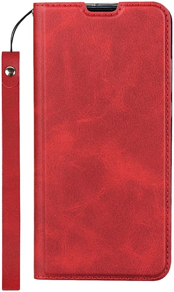 Huawei P30 Lite Kunstlederen Portemonnee Hoesje met Polsband Rood afbeelding 2