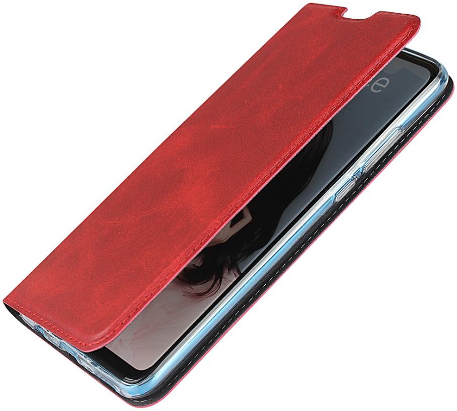 Huawei P30 Lite Kunstlederen Portemonnee Hoesje met Polsband Rood afbeelding 7