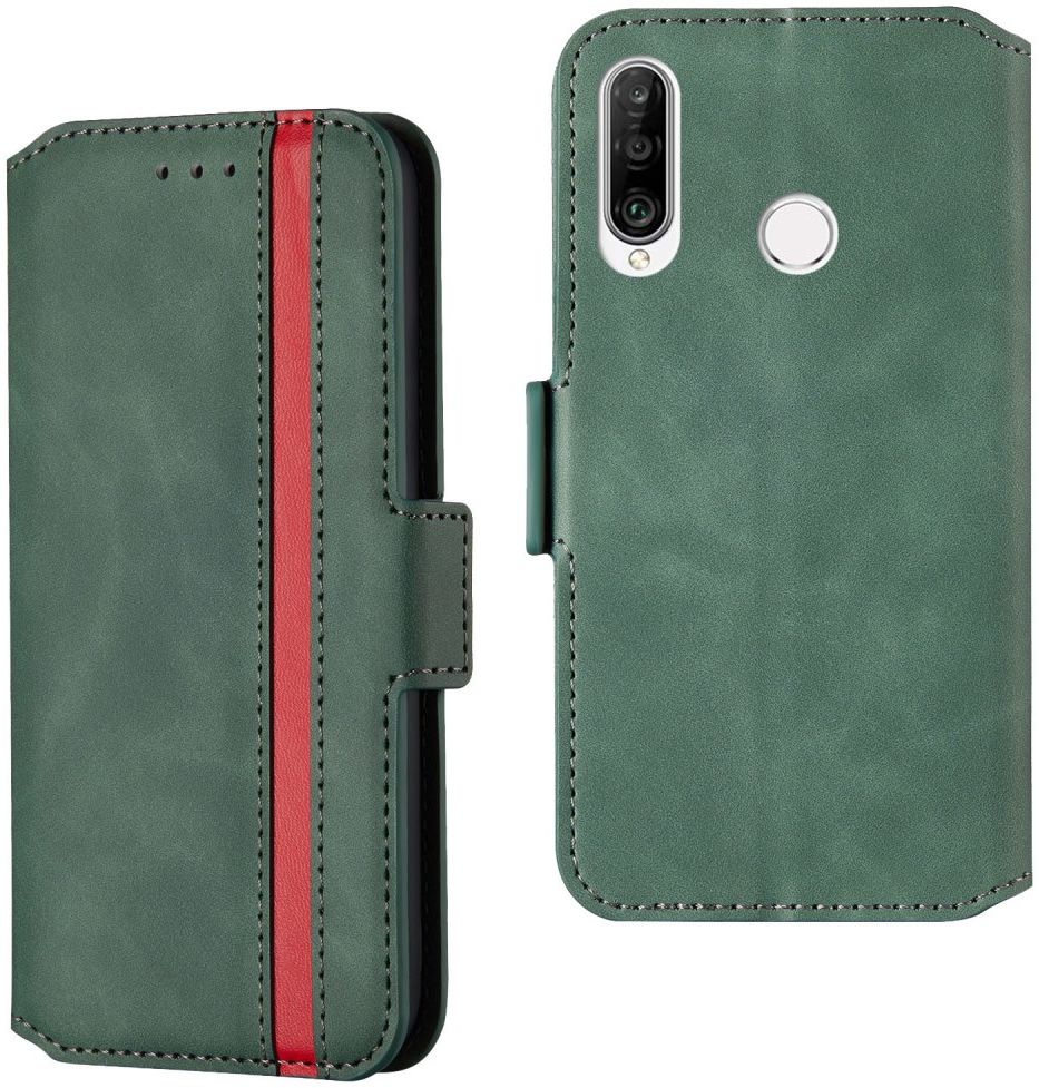 Huawei P30 Lite New Edition Vintage Book Case Hoesje Groen afbeelding 5