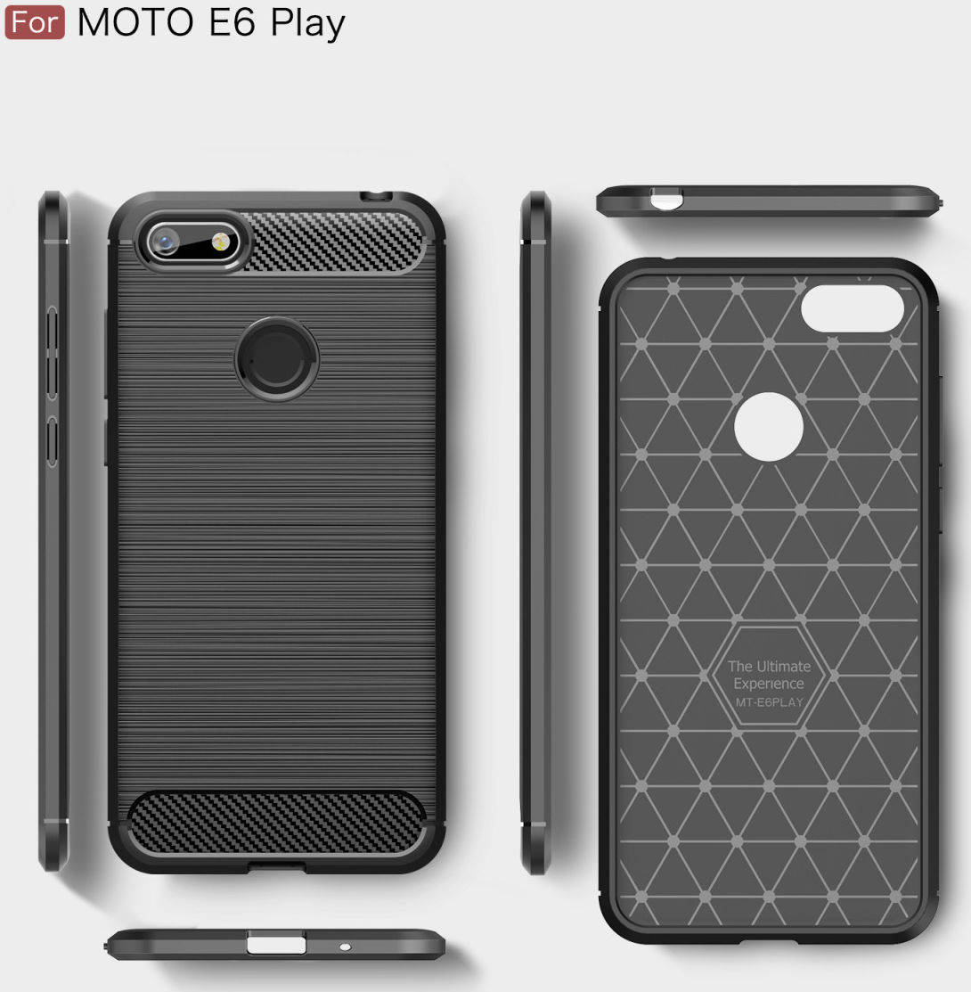 Motorola Moto E6 Play Hoesje Geborsteld TPU Flexibel Rood afbeelding 11