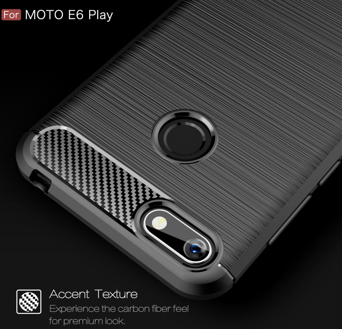 Motorola Moto E6 Play Hoesje Geborsteld TPU Flexibel Rood afbeelding 5