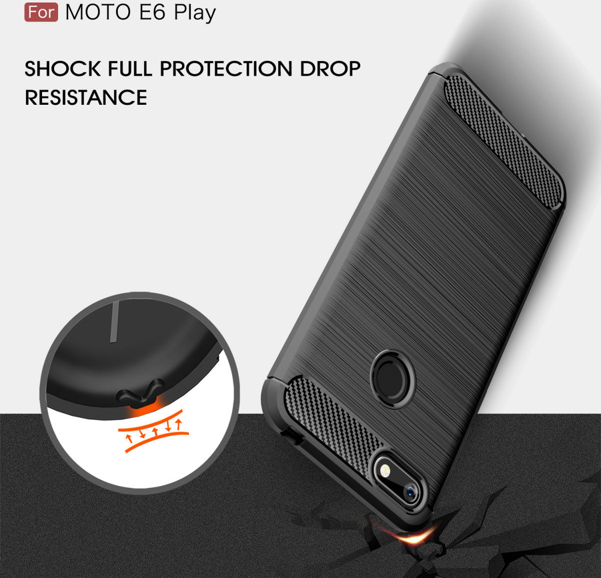 Motorola Moto E6 Play Hoesje Geborsteld TPU Flexibel Rood afbeelding 7