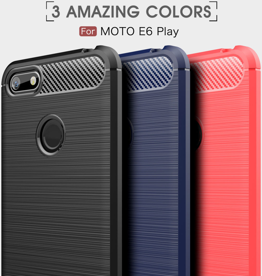 Motorola Moto E6 Play Hoesje Geborsteld TPU Flexibel Rood afbeelding 10